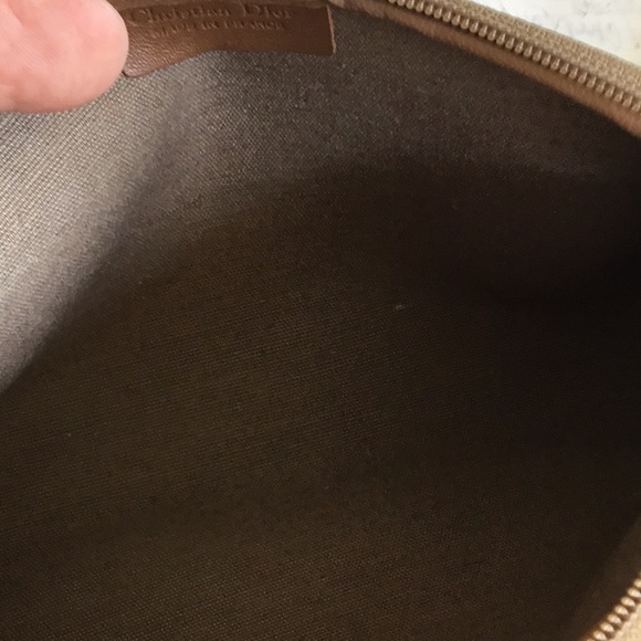 Christian Dior Vintage Leather and Monogram coated canvas Cosmetic bag. - Picture 9 of 12